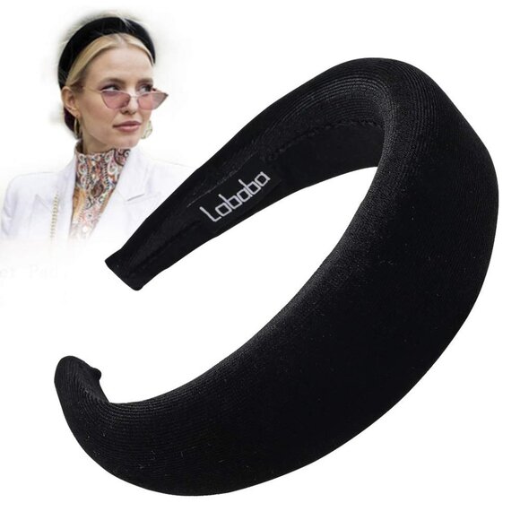 Headbands, Headband for Women - Black Velvet Padded Hair Accessories, Hair Bands - Picture 1 of 8